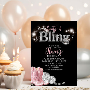 Cowboy Boots and Bling Party Invitation