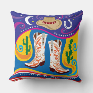 Cowboy Boots and Desert Stars Cushion