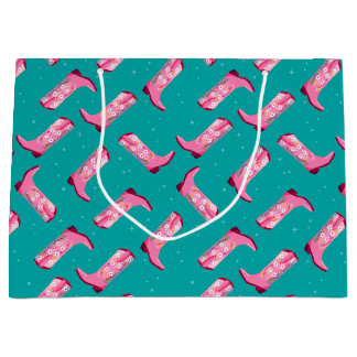 Cowboy boots and Flowers Large Gift Bag