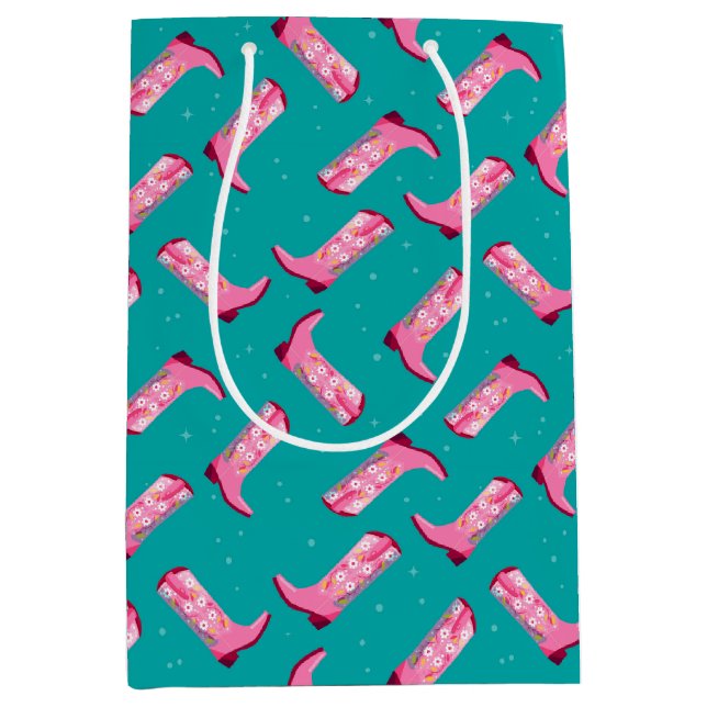 Cowboy boots and Flowers Medium Gift Bag (Front)