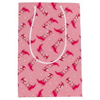 Cowboy boots and Flowers Medium Gift Bag