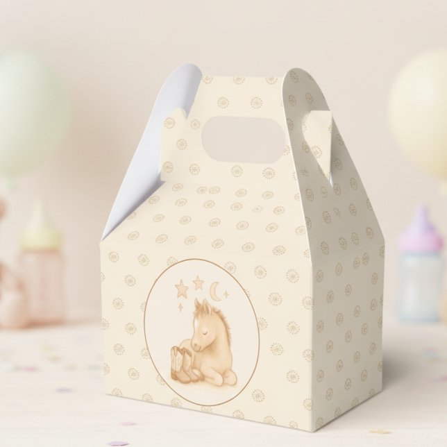 Cowboy Boots and Foal Baby Shower Favour Box (Sweet foal and baby cowboy boots baby shower favor box)
