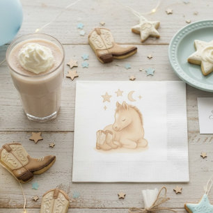 Cowboy Boots and Foal Baby Shower Napkin
