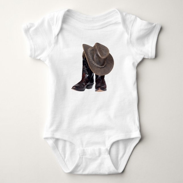 Cowboy Boots and Hat Baby Bodysuit (Front)