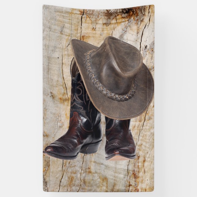 Cowboy Boots and Hat Banner (Vertical)