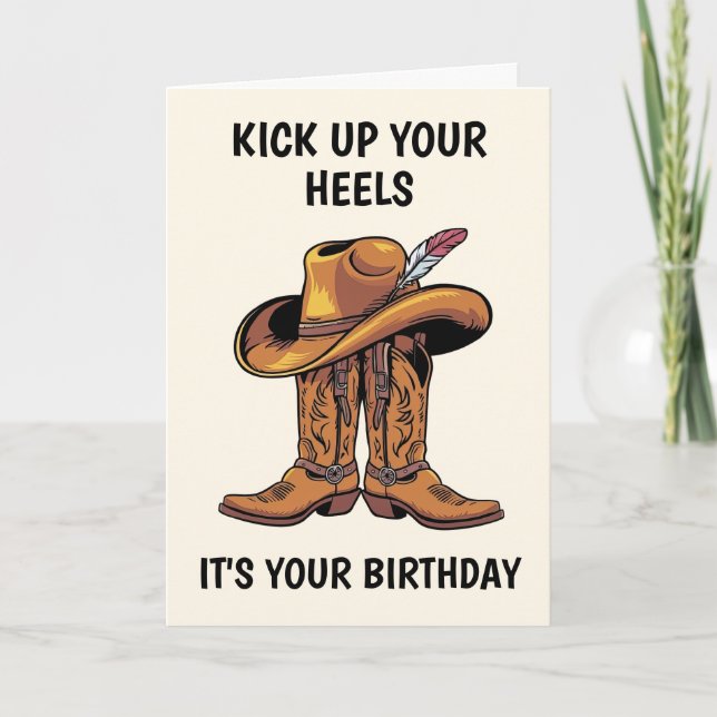Cowboy Boots and Hat Birthday Card (Front)