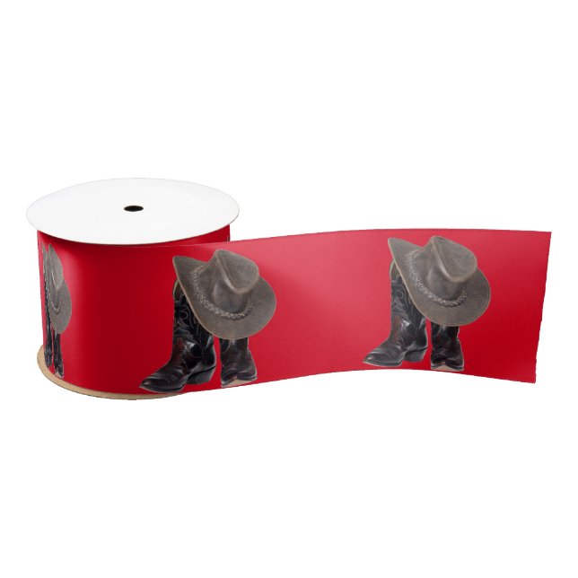 Cowboy Boots and Hat Satin Ribbon (Spool)
