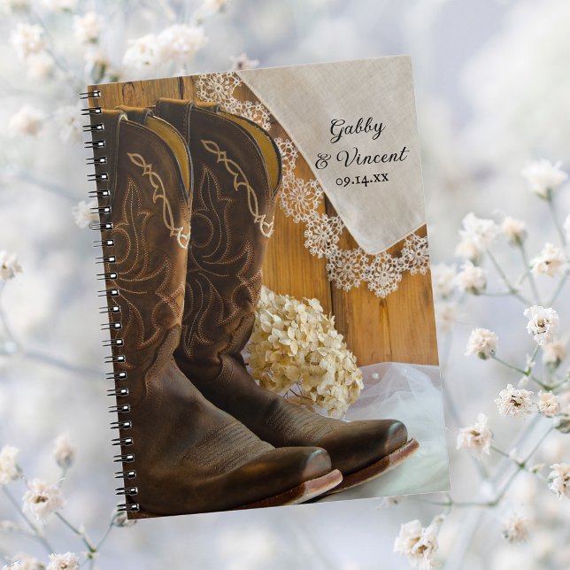 Cowboy Boots and Lace Country Barn Wedding Notebook (Creator Uploaded)