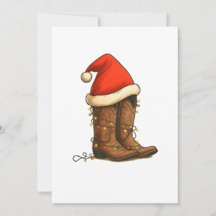 Cowboy Boots Christmas Western Santa Hat  Save The Date