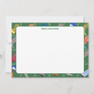 Cowboy Boots Colourful Stationery Name Note Card