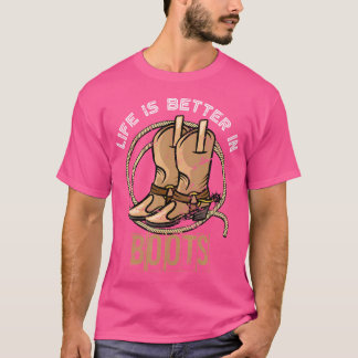 Cowboy Boots Country Cowboy Rodeo Men Gift Western T-Shirt