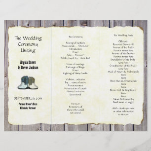 Cowboy Boots Country Wedding Program Template