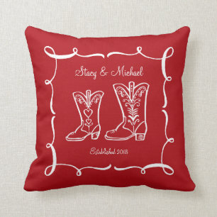 Cowboy Boots Couple's Throw Pillow