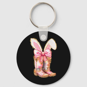 Cowboy Boots Easter Bunny Howdy Coquette Key Ring