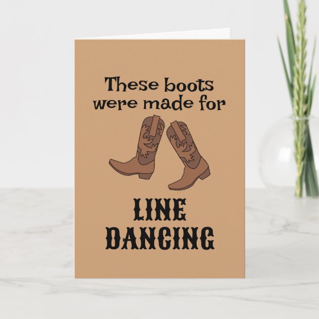 Cowboy Boots for Line Dancer Line Dancing Birthday Card (Front)