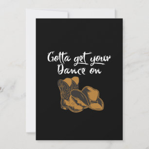 Cowboy Boots Hat Line Dance Music Country Gift Invitation