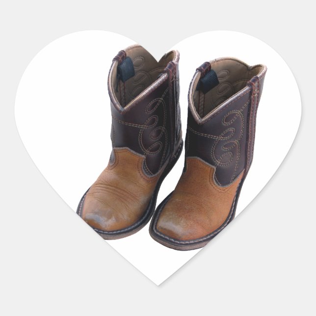 Cowboy Boots Heart Sticker (Front)