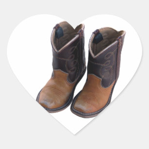 Cowboy Boots Heart Sticker