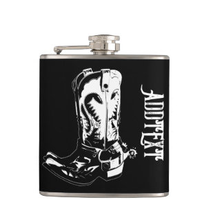 Cowboy boots hip flask