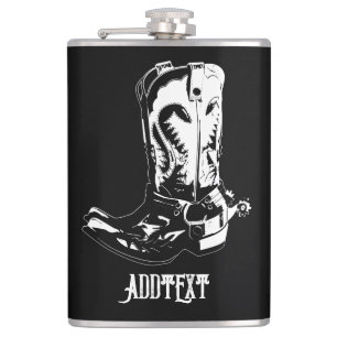 Cowboy boots hip flask