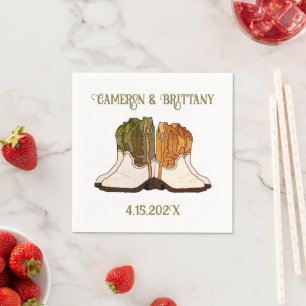 Cowboy Boots Illustrated Wedding Napkins