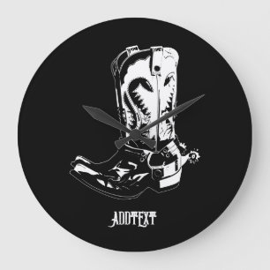 Cowboy boots large clock