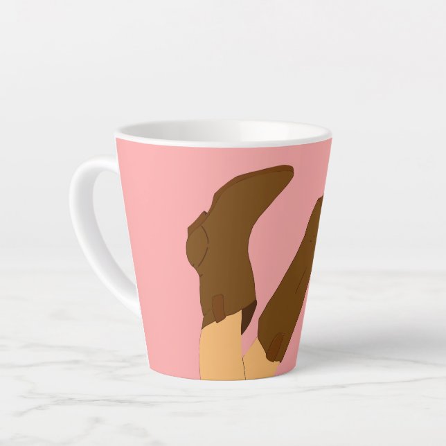 Cowboy Boots Latte Mug (Left Angle)