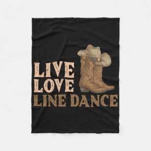 Cowboy Boots Line Dancing Country Hat Live Love Li Fleece Blanket