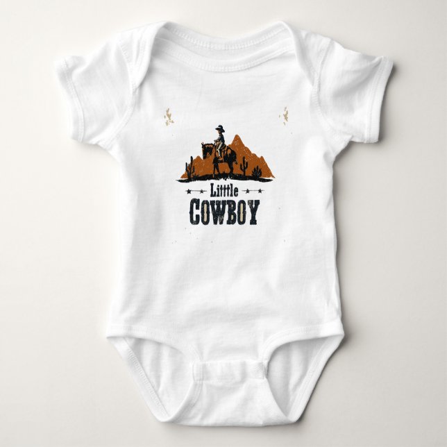 Cowboy Boots & Little Smiles: Kids Western Design Baby Bodysuit (Front)