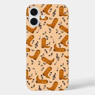 Cowboy Boots Music Notes iPhone 16 Plus Case