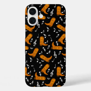 Cowboy Boots Music Notes iPhone 16 Plus Case