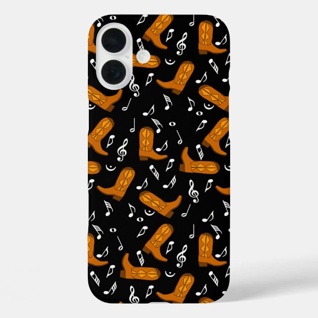 Cowboy Boots Music Notes Case-Mate iPhone Case (Back)