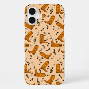 Cowboy Boots Music Notes iPhone 16 Plus Case