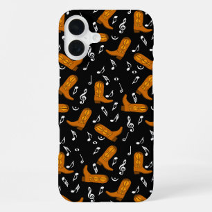 Cowboy Boots Music Notes iPhone 16 Plus Case