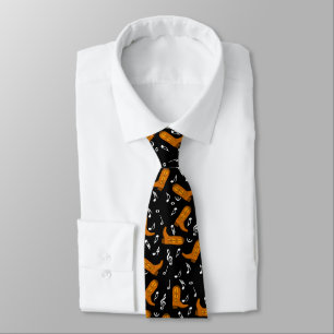 Cowboy Boots Music Notes Tie