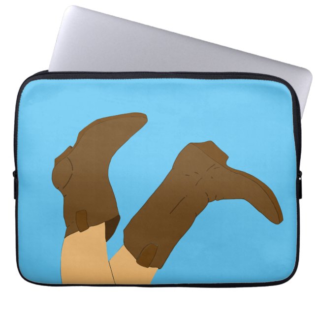 Cowboy Boots on Light Blue Background  Laptop Sleeve (Front)