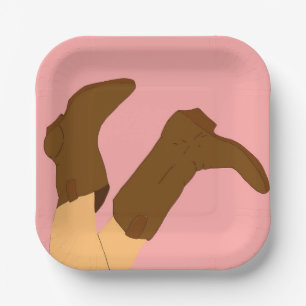 Cowboy Boots Paper Plate