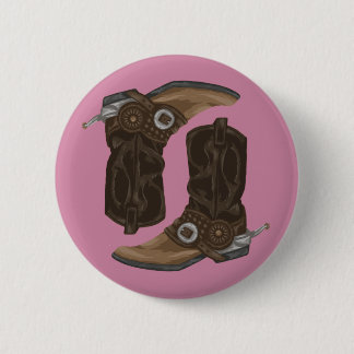 Cowboy Boots Pattern 6 Cm Round Badge