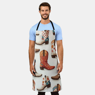 Cowboy boots pattern apron