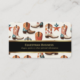 Cowboy boots pattern business card