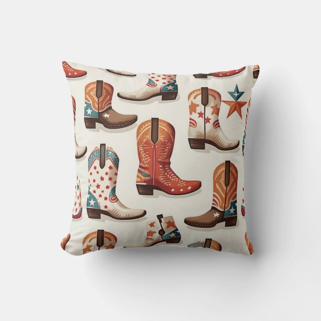 Cowboy boots pattern cushion (Front)