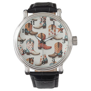 Cowboy boots pattern watch