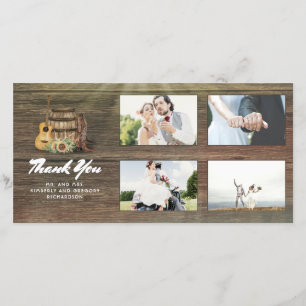 Cowboy Boots Rustic Country Thank You Wedding Card