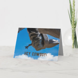Cowboy boots spurs & open blue sky Birthday Card. Card