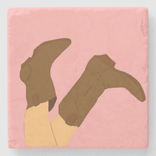 Cowboy Boots  Stone Coaster