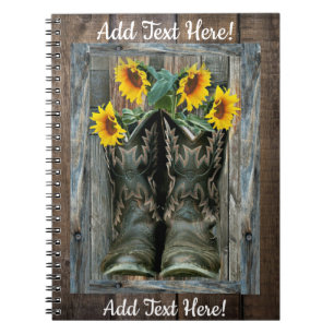 Cowboy Boots Sunflowers Notebook