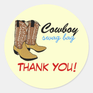 Cowboy Boots -Swag Thank You Classic Round Sticker