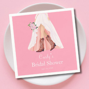 Cowboy Boots & Wedding Dress Bridal Shower Napkin