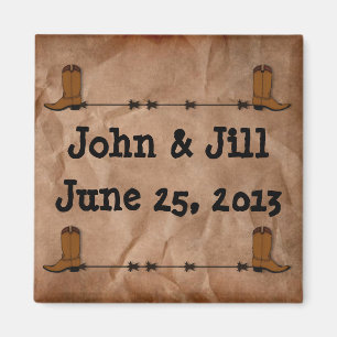 Cowboy Boots Wedding Favour Magnet