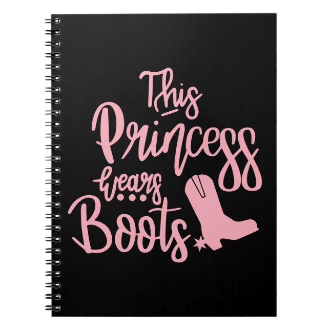 Cowboy Boots Western Cowgirl Princess Line Dancing Notebook (Front)